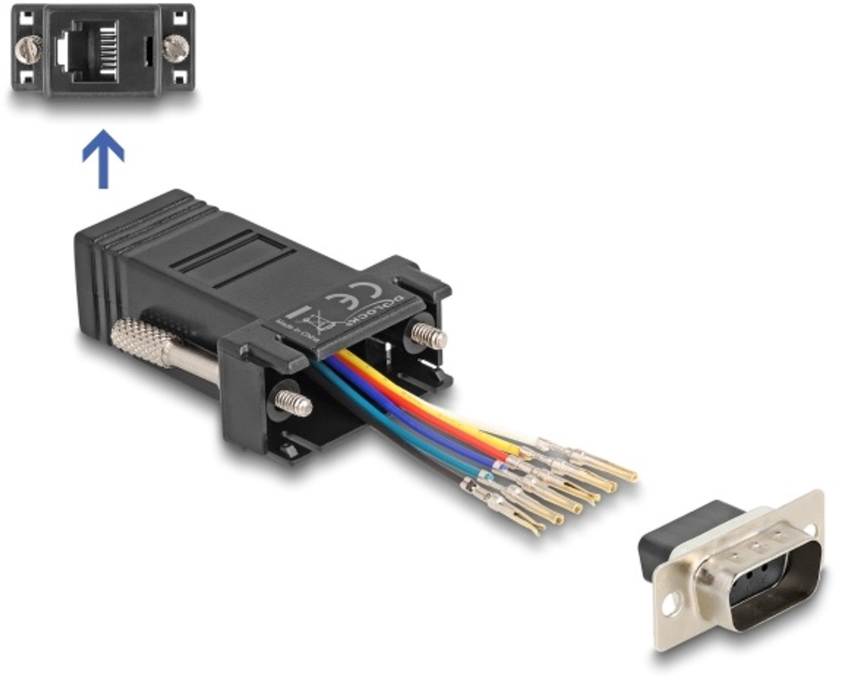 Delock D-Sub 9 pin male to RJ12 female Assembly Kit black