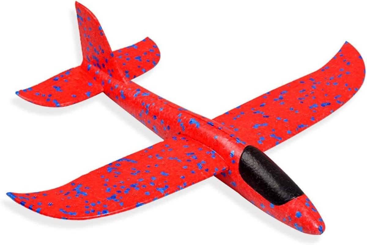 Schuimvliegtuigen Set - Vliegend Speelgoed - Buiten Spelen - Stimuleert Ontwikkeling - 49 cm Lengte - Rood