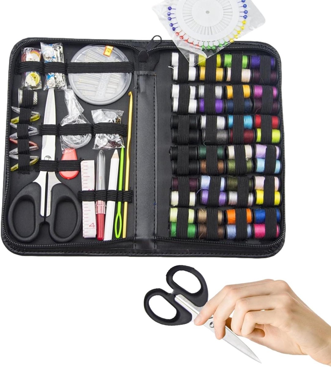 Naaiset - Naaispullen set - Kleding repareren - Uitgebreide set - 229 stuks - Zwart