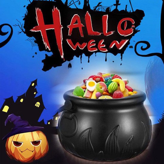 Heksenketel Halloween - Decoratieve Serveerpot - Feest Eten Bereiden - Versterkt Fantasy Uitstraling - 25x165 cm - Zwart — afbeelding 3