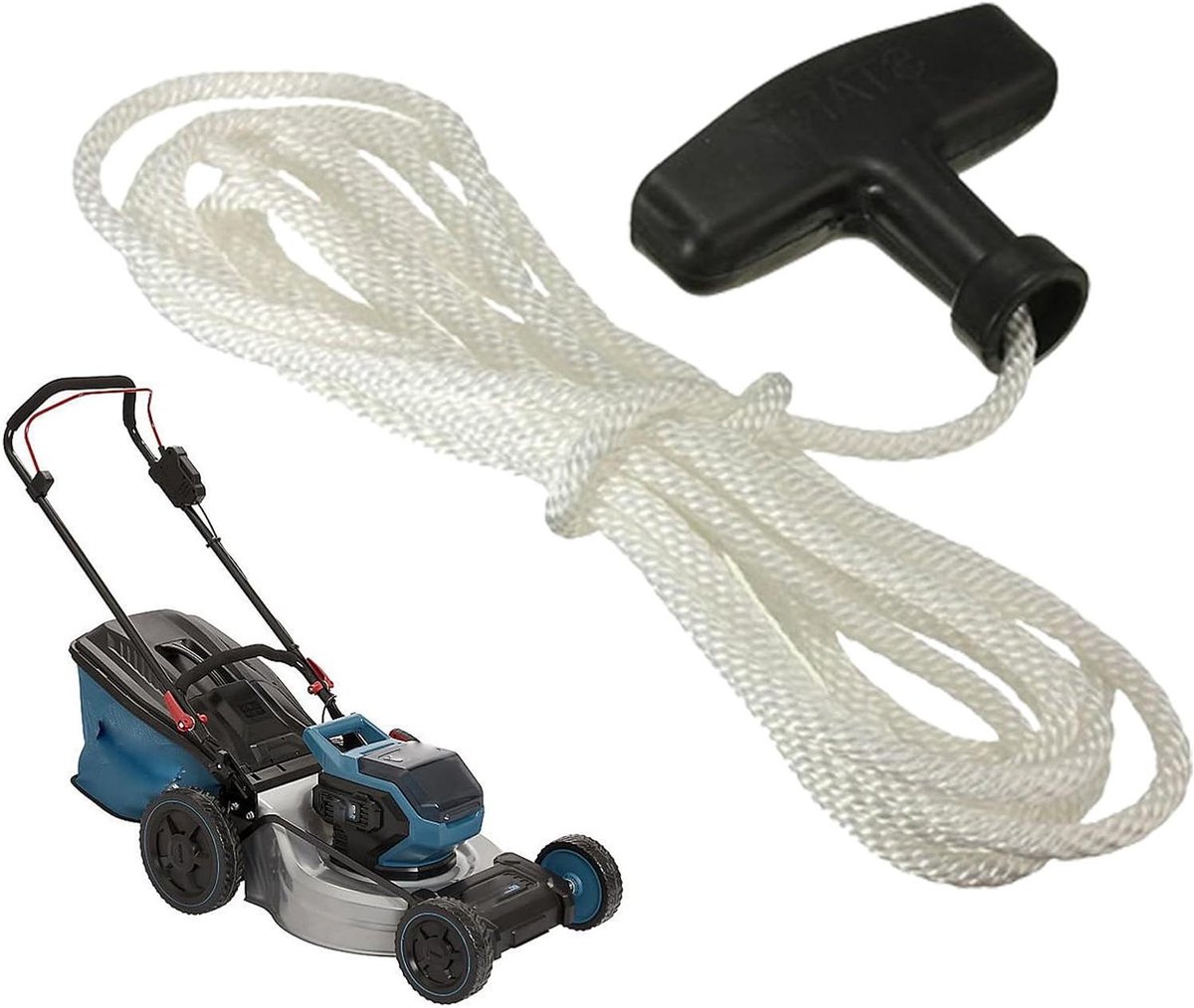 Startkabel Gazonmotor - Trekkoord - Motor Starten - Universele Compatibiliteit - 3 Meter Touw - Zwart
