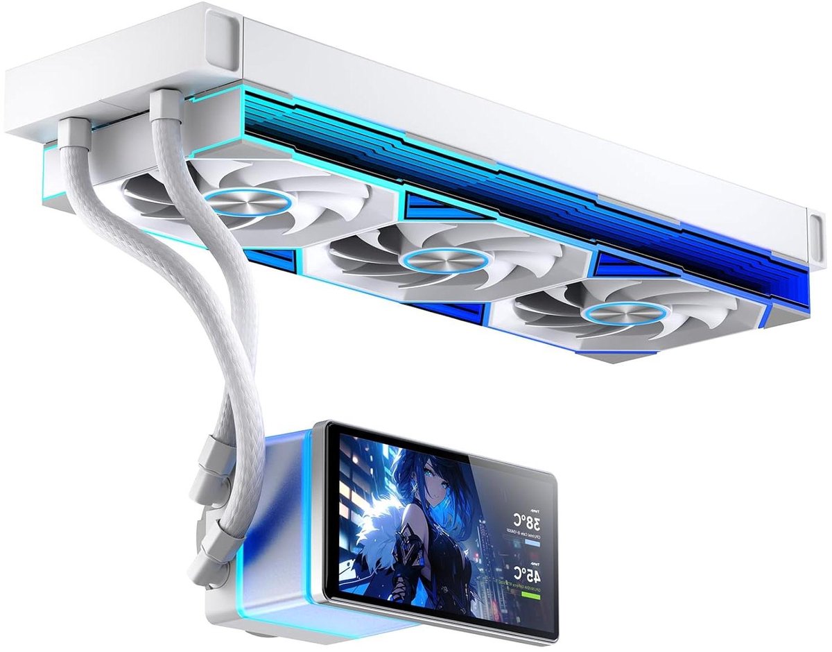 Waterkoeling Systeem - PC Koeler - Computer Onderdelen - 5.5 Inch LCD Scherm - 360mm Radiator - Wit