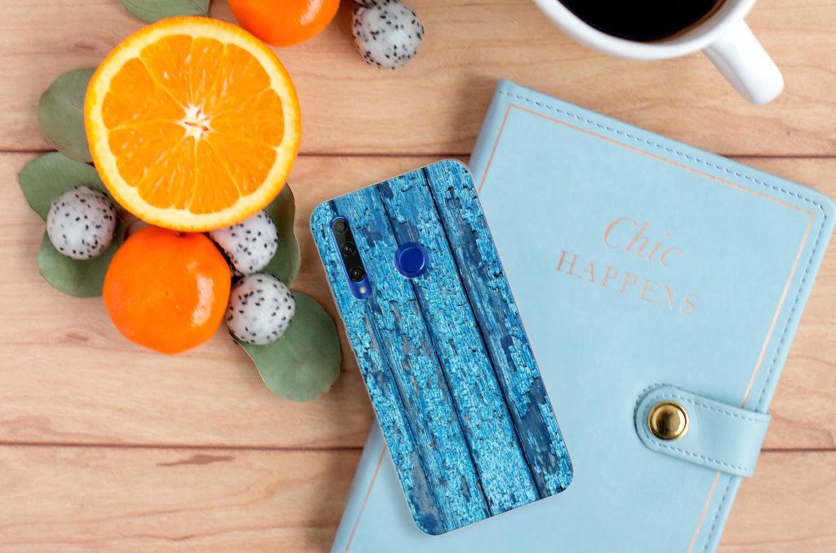 Honor 20 Lite Bumper Hoesje Wood Blue