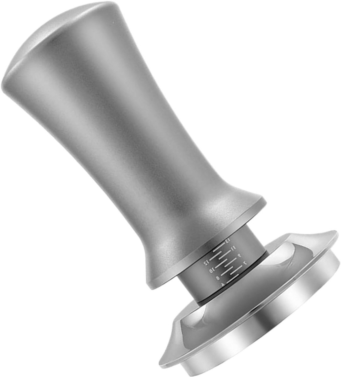 Koffie Tamper - Espresso Tamper - Koffie Bereiden - Verstelbare Diepte - 9.9 cm - Zilvergrijs
