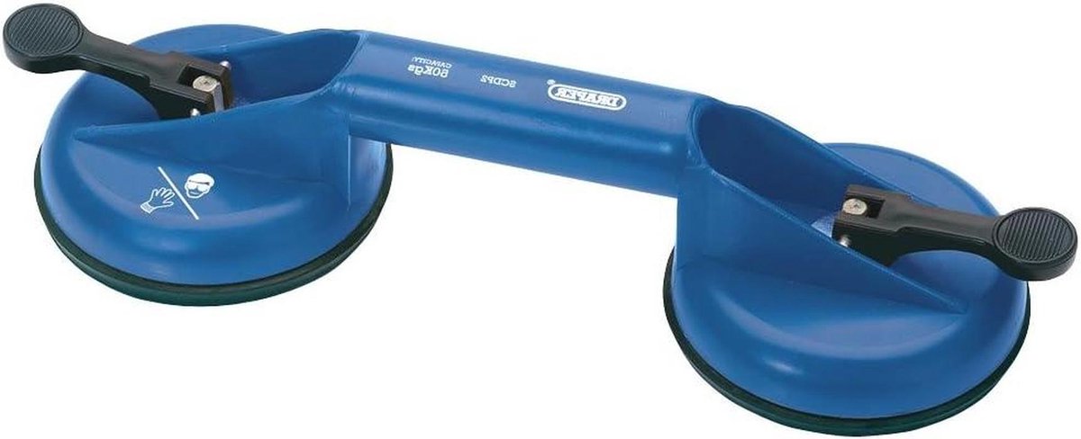 Zuignap Lifter - Dubbele Zuiger - Gladde Oppervlakken Tillen - Stevig Plastic Ontwerp - 118mm Diameter - Blauw