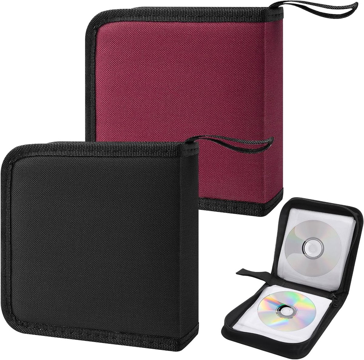 Set van 2 CD-houders, Opbergoplossing voor 40 CD's en DVD's, Ruimtebesparend voor Thuis en Kantoor, Ideaal voor Auto en Woonkamer