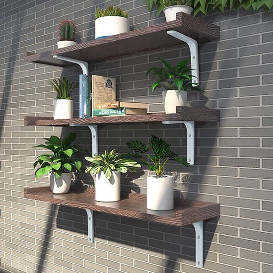 Hoeksteun voor Planken, 4 Stuks Metalen Hoekbeugels voor Wandmontage, 150mm x 129mm, Wit, Stevig en Duurzaam — afbeelding 4