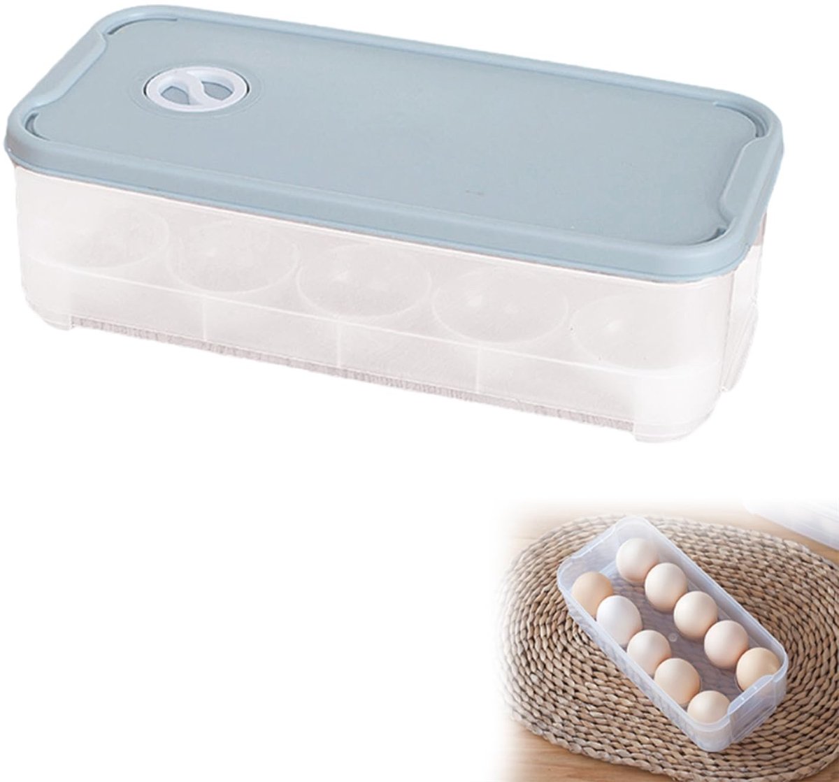 Transparante Eierhouder voor Koelkast - 10 Ingrepen - Ideaal voor Picnic en Camping