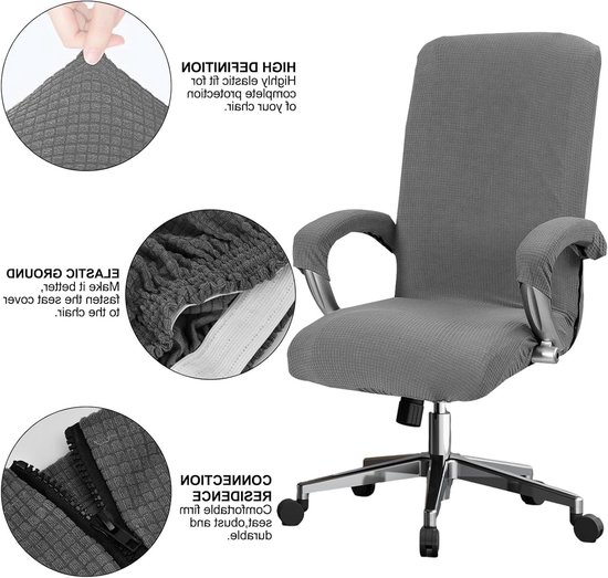 Universele Elastische Stoelhoes voor Kantoorstoelen, Afneembare en Wasbare Bescherming voor Gaming- en Draaiende Stoelen, Beige — afbeelding 2