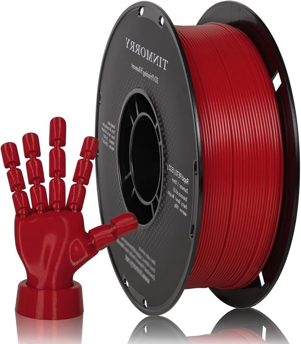 3D Print Filament - PETG Materiaal - Hoge Snelheid Printen - Lage Krimp - 1.75 mm 1 kg - Donkerrood