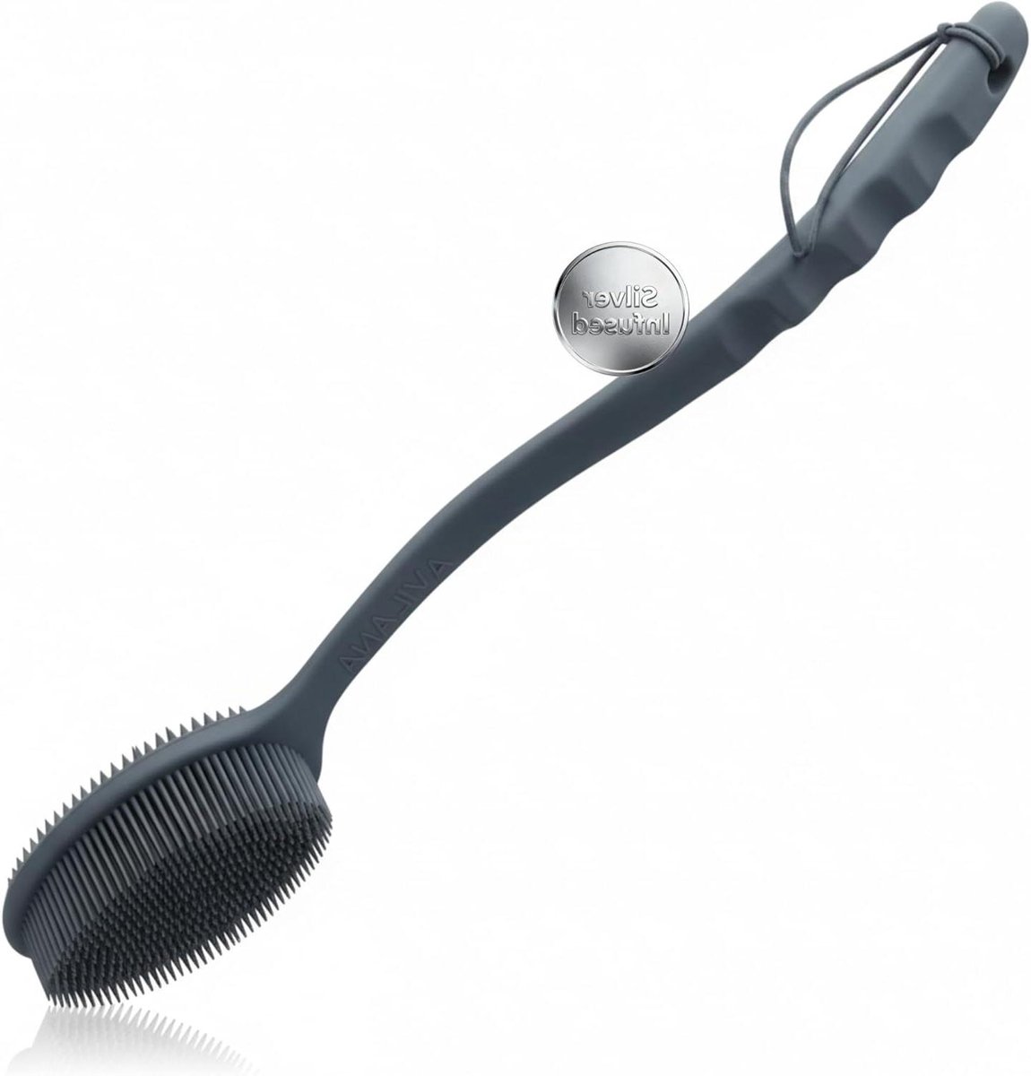 Rugschrobber Douche - Lichaamsborstel Handvat - Huid Reinigen - Dubbelzijdige Stijlen - 48 cm - Zwart