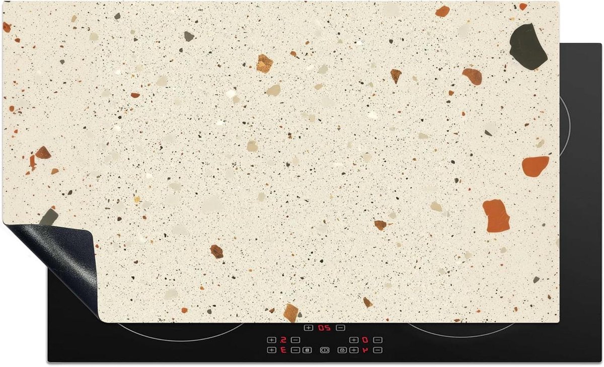 Inductie Beschermer - Kookplaat Mat - Keuken Decoratie - Anti Slip - 89x51 cm - Terrazzo