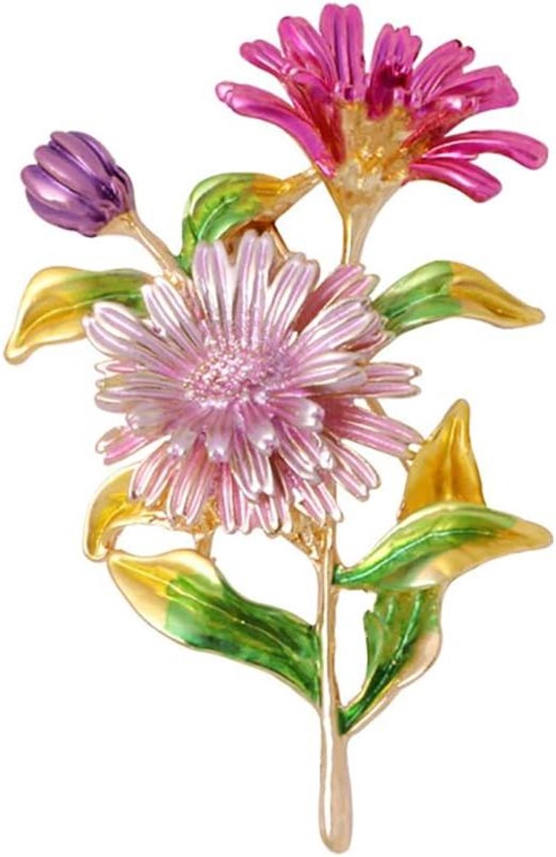 Bloemen Broche - Zonnebloem Pin - Kleding Versieren - 3D Emaille Design - N.v.t. - Geel