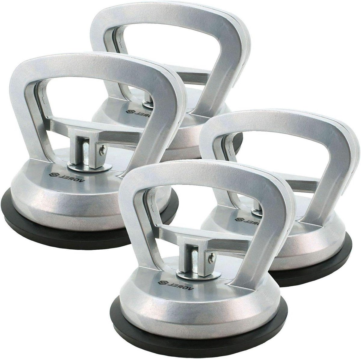 Zuignappen Set - Plaatsers Lifters - Glas Monteren - Eenvoudige Bediening - 4 Stuks 40kg - Zilver
