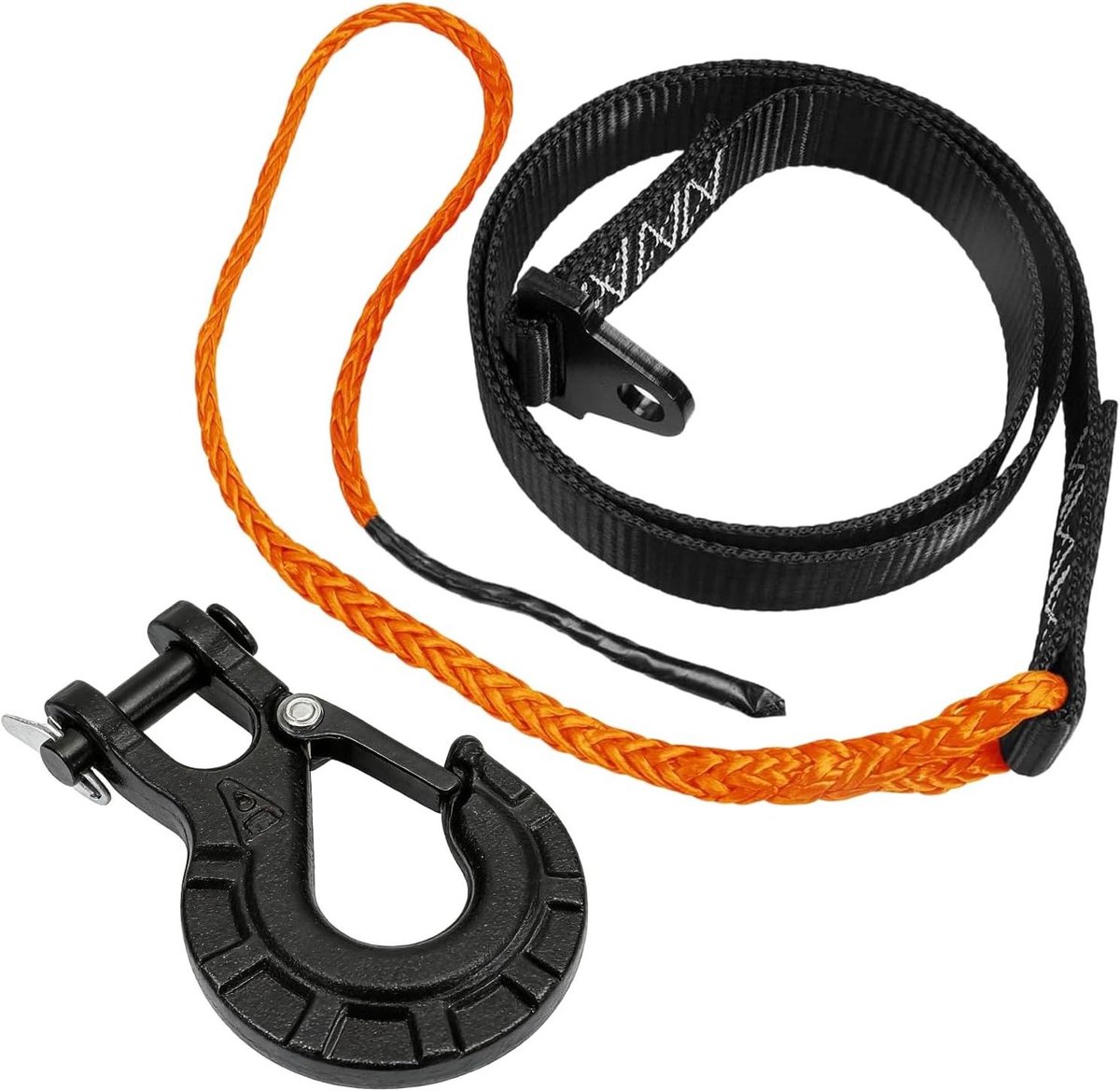 Trekband met Haak - Herstelband - Voertuigen Bergen - Duurzame Stalen Haken - 1.6 Meter - Zwart