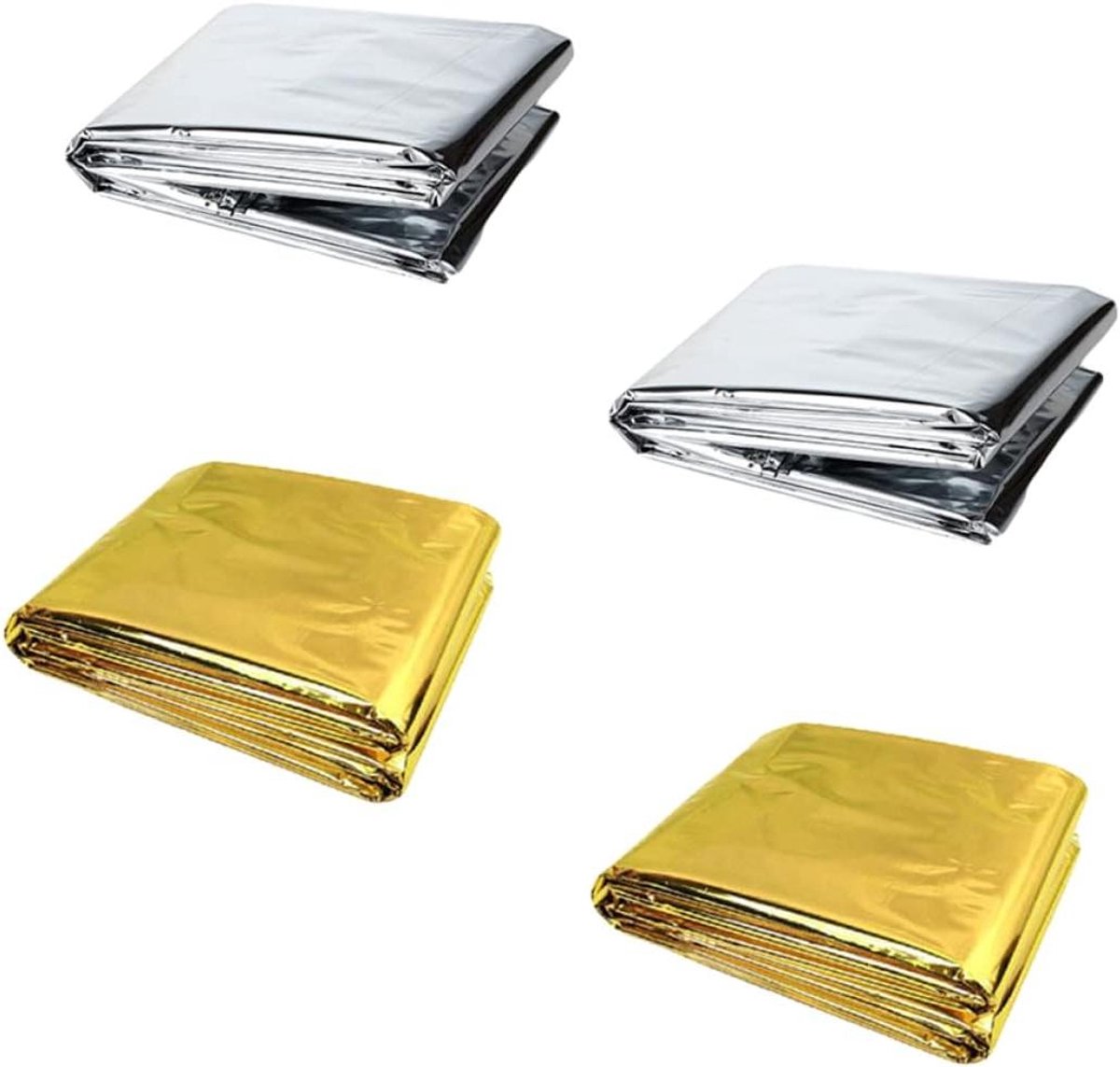 Nooddeken Set - Thermale Dekens - Buiten Overleven - Waterdicht Winddicht - 210x140cm - Zilver Goud