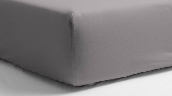 Snoozing - Katoen - Extra haut - Hoeslaken - Double - 140x220 cm - Grijs