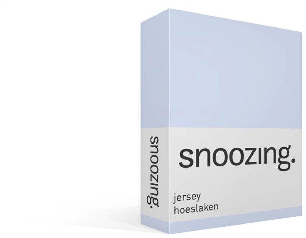 Snoozing Jersey - Hoeslaken - 100% gebreide katoen - 160x200 cm - Hemel