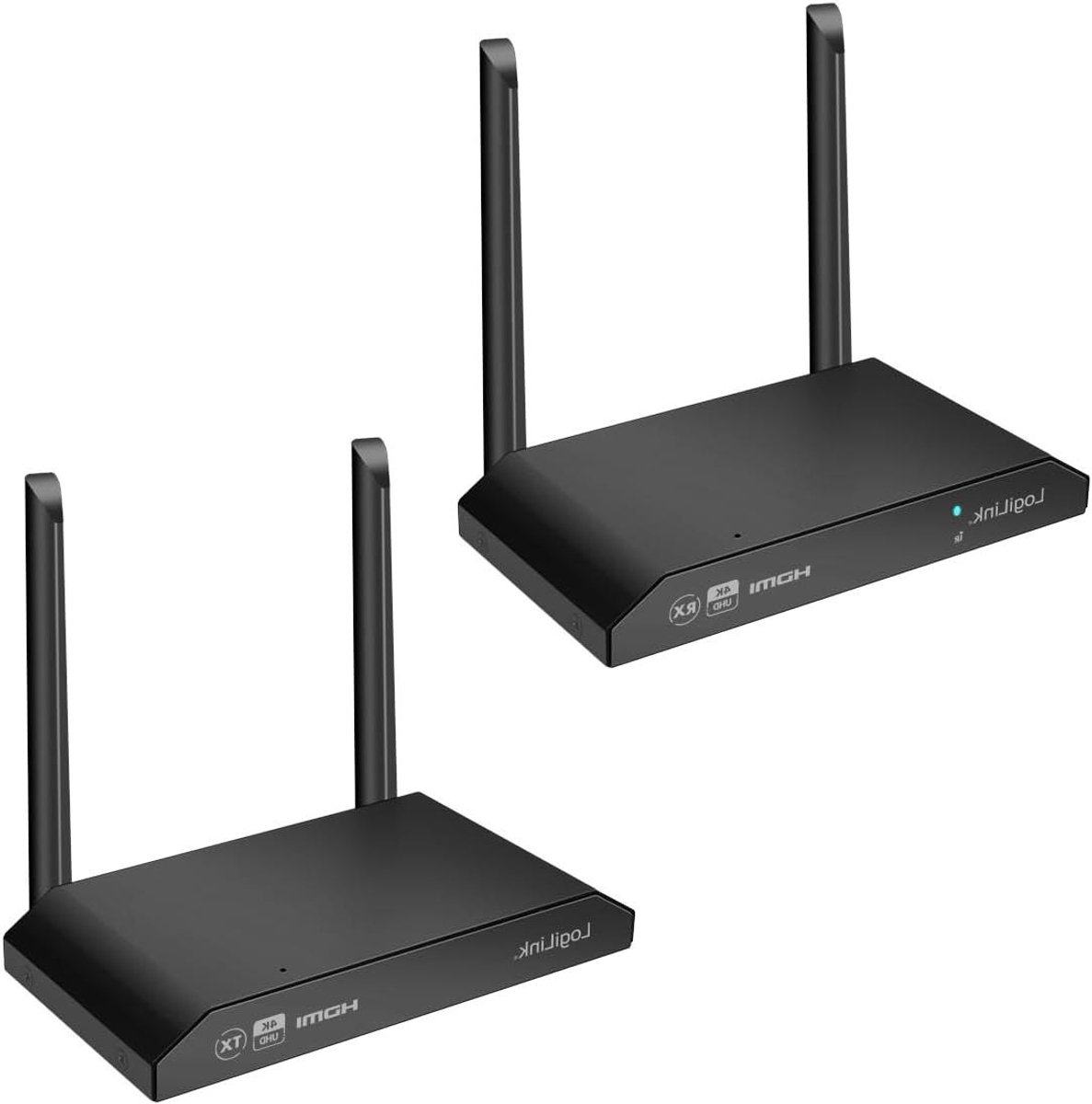 Draadloze HDMI KVM - Beeld en Geluid - Streamen op afstand - Tot 150 meter bereik - 4K 60Hz - Zwart