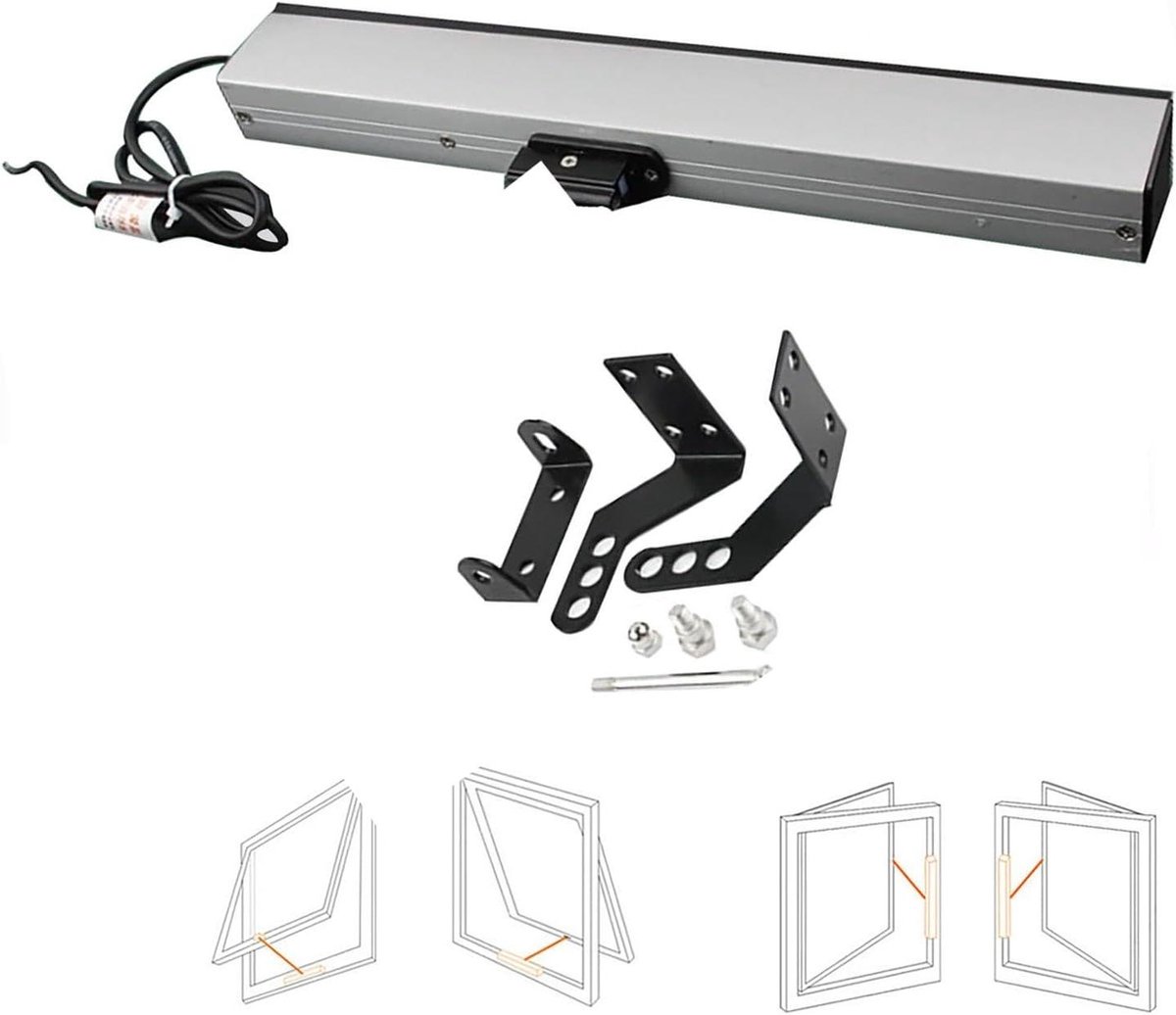 Elektrische raamopener - Automatische opener - Ventilatie regelen - Stille motor - Slag 400mm - Zilverkleurig