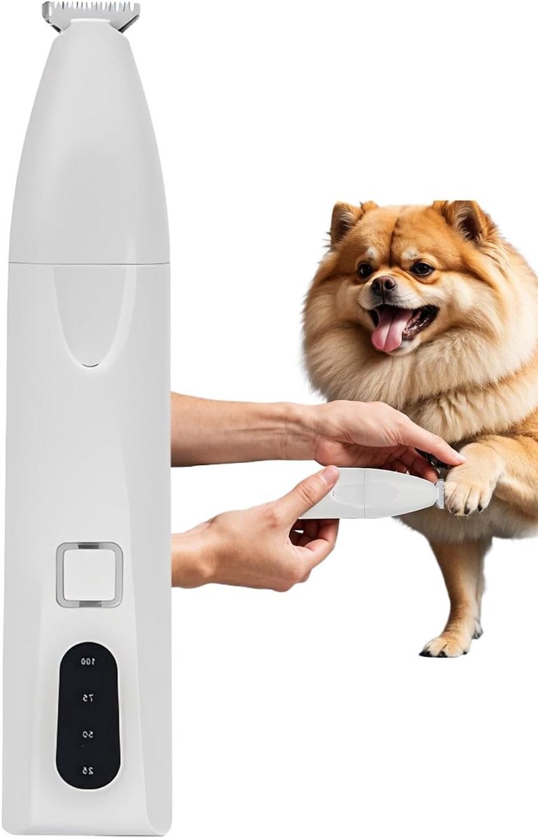 Huisdier Trimmer - Katten Honden - Vacht Verzorging - Digitaal Display - 16 cm - Wit