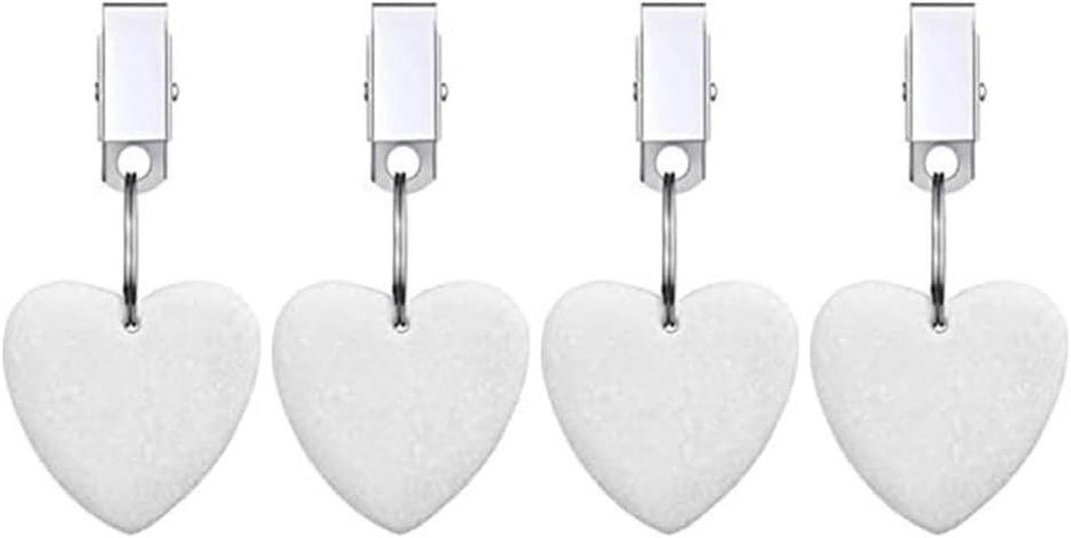 Tafelkleed Gewichten - Hangers Clips - Buiten Eten - Antislip Klem - 4 stuks - Wit Grijs