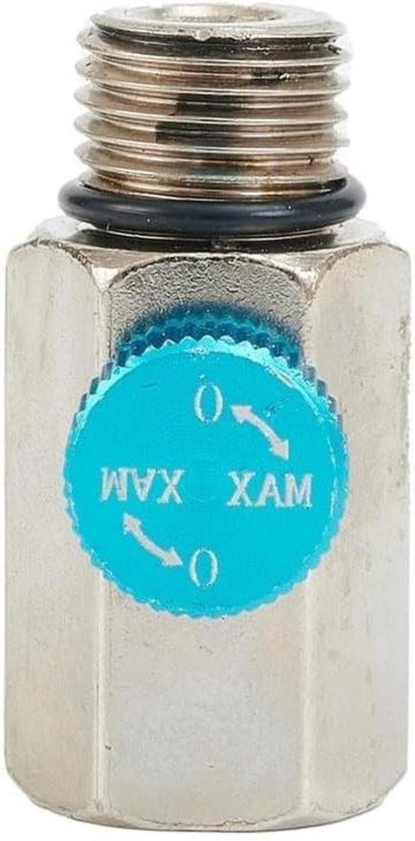 Luchtstroomregelaar Regelklep - Pneumatische Controller - Gereedschap Aanpassen - Duimschroef Bediening - 1/4 NPT Draad - Zilverkleurig
