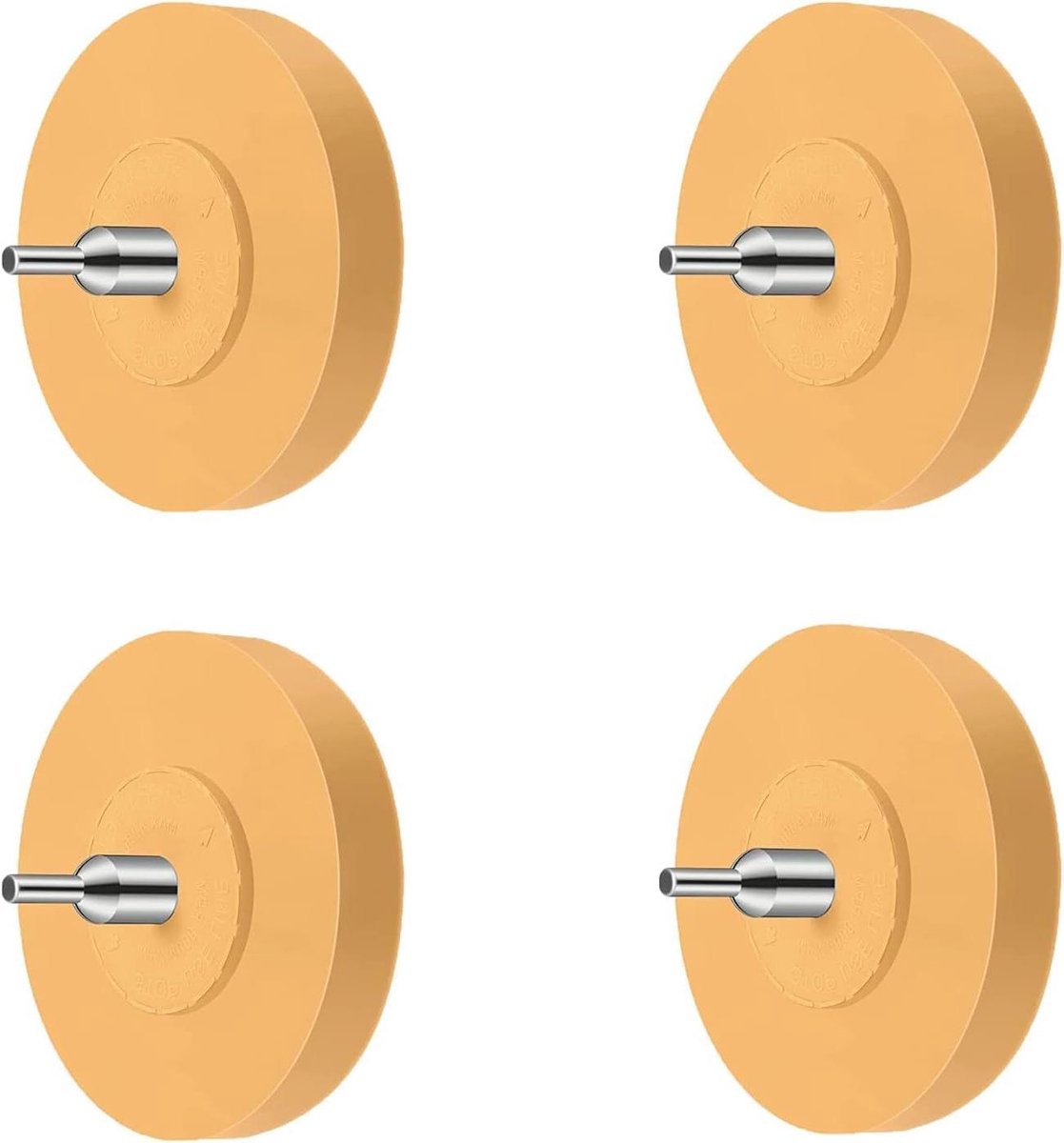 Gummen met Booradapter - Verwijderingsgereedschap - Vinyl Krassen Verwijderen - Zelfklevend - 4 stuks - Niet gespecificeerd