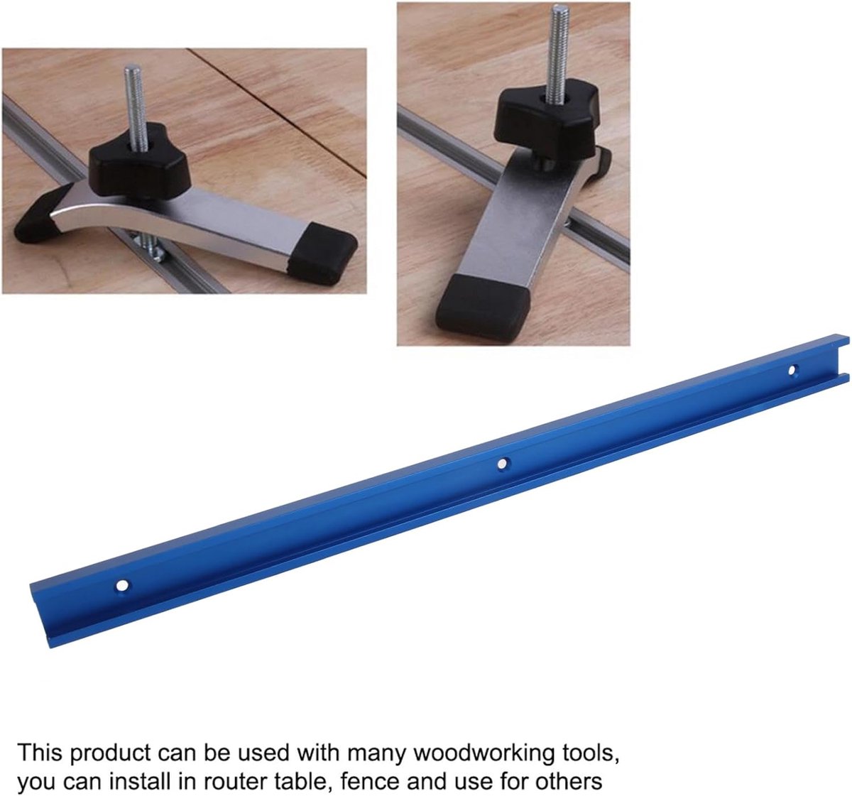 Verstekrail T-groef - Houtbewerkingsgereedschap - Precisie zagen - Duurzame aluminiumlegering - 500 mm - Blauw