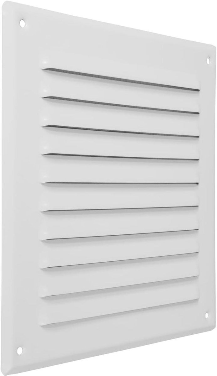Witte Wandventilatieafdekking - Ventilatierooster Buiten - Frisse Lucht - Ingebouwd Gaas Scherm - 195 x 195 mm - Wit