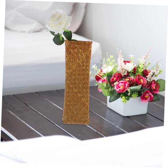 Gedroogde Bloem Vaas - Handgemaakt Riet - Decoratieve Schikking ...