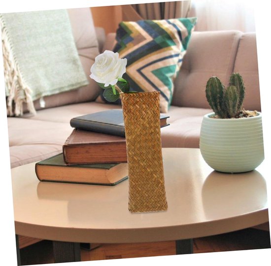 Gedroogde Bloem Vaas - Handgemaakt Riet - Decoratieve Schikking ...