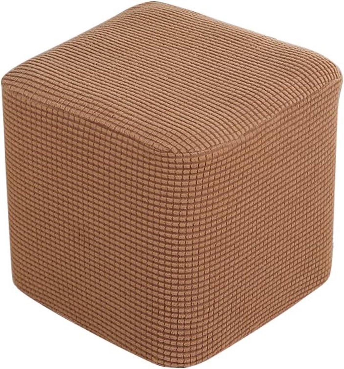 Ottomanhoezen - Voetenbankhoezen - Interieur Vernieuwen - Stretch stof - 2 stuks - Bruin