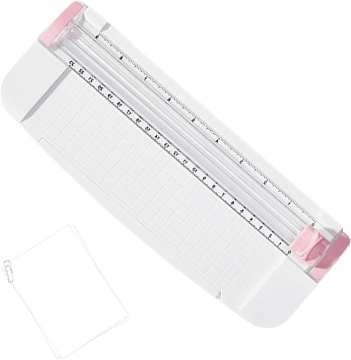 Papiersnijder Guillotine - Fototrimmer Snijder - Precisie Snijwerk - Tweerichtingssnijkop - A4 A5 Formaat - Roze