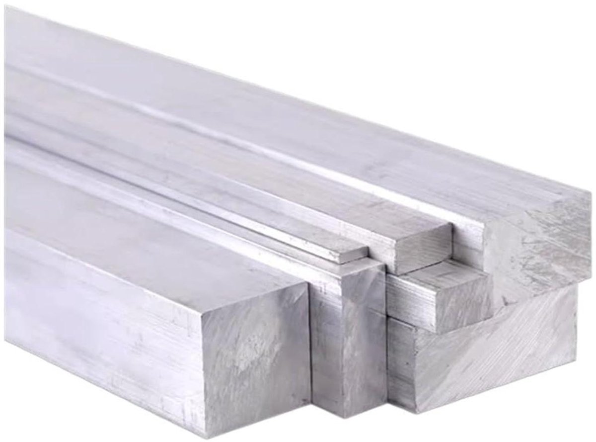 Aluminium Platte Stang - Metaal Profiel - Bouw Projecten - Lichtgewicht Sterkte - 300mm Lengte - Aluminiumkleur