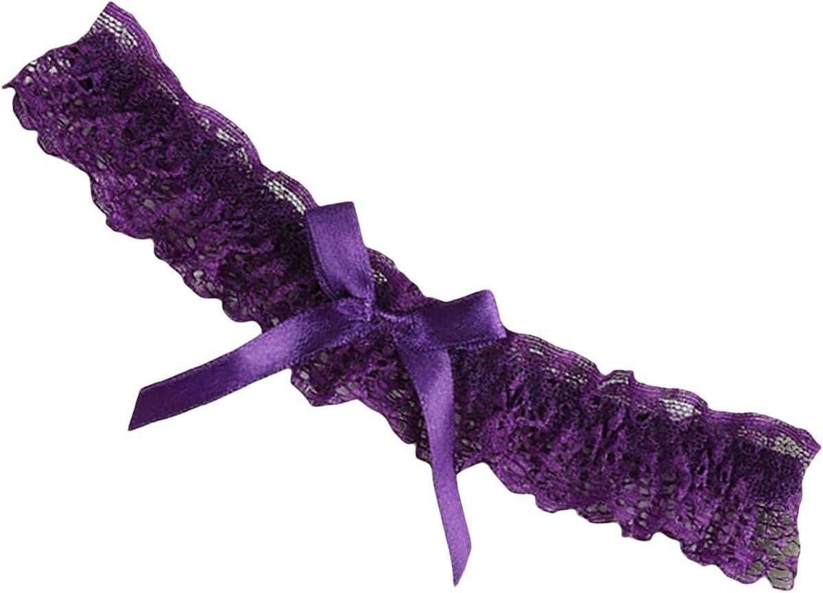 Kousenbanden Set - Bruids Kousenband - Bruiloft Accessoires - Zachte Kant Stof - One Size - Wit