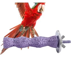 Vogelkooi Zitstok - Zitstokstandaard Vogel - Pootverzorging Vogels - Natuurlijk Slijten Klauwen - 12 cm Lengte - Paars