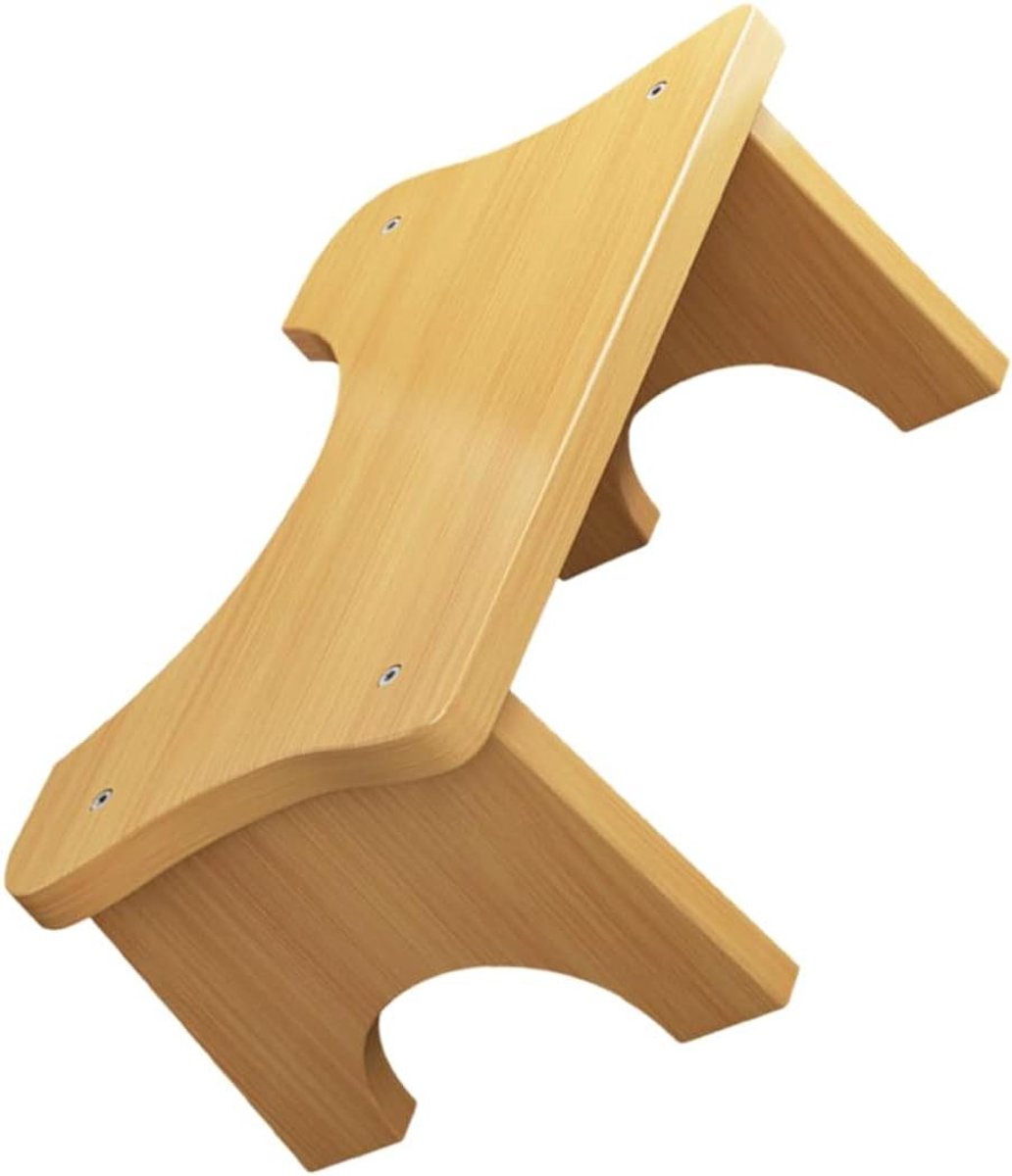 Houten Toiletstoel - Poepkruk Voetenbank - Comfortabel Toiletgebruik - Antislip Stabiel Ontwerp - Niet Gespecificeerd - Houtkleur