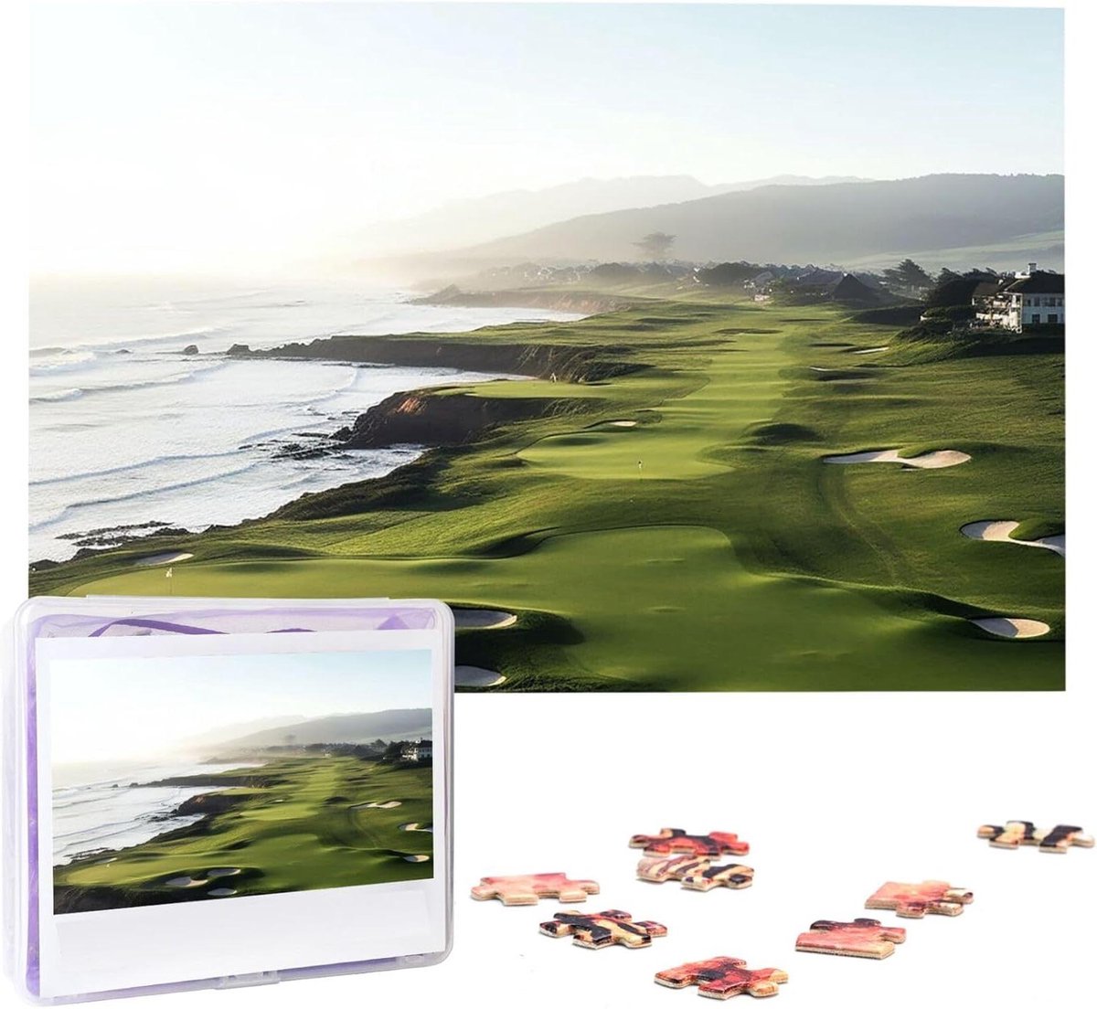 Houten Puzzel - Foto Puzzel - Ontspanning en Geheugen - Gepersonaliseerd Ontwerp - 1000 Stukjes - Zee Golfbaan