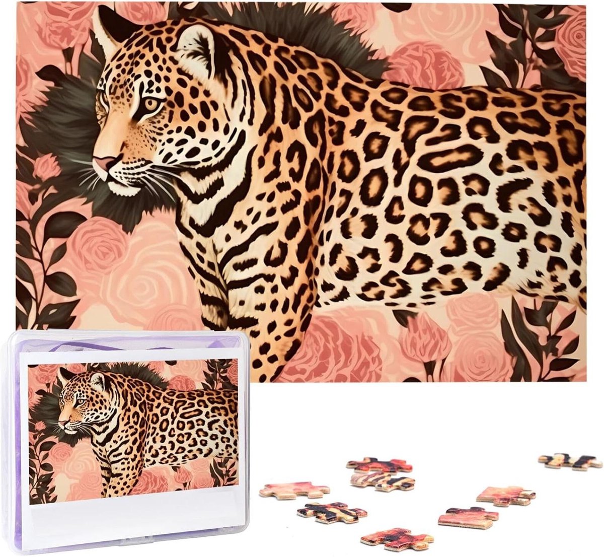 Houten Puzzel - Foto Puzzel - Ontspanning - Gepersonaliseerd - 1000 stukjes - Gestreepte Luipaard