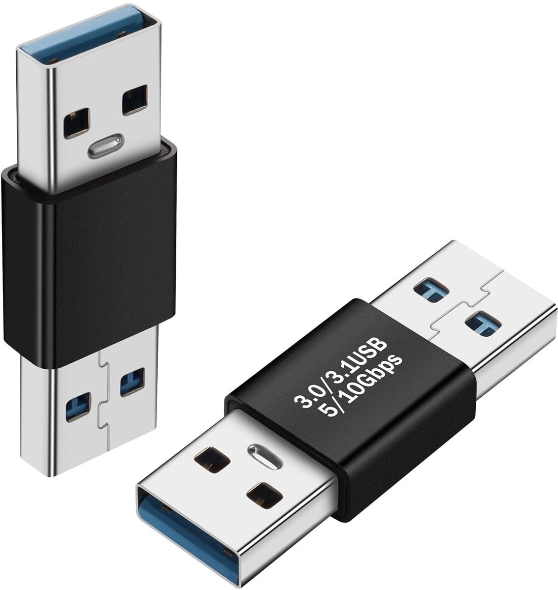 QIANRENON USB 3.0 Plug to Plug 180° Hoek Adapter - 5Gbps Data en Opladen