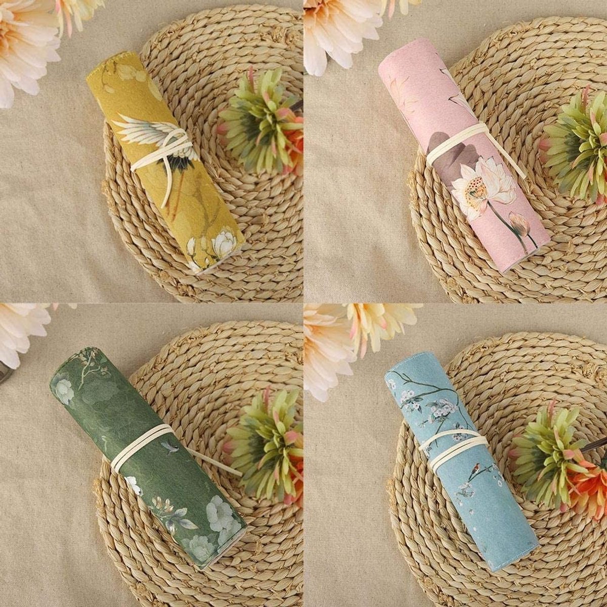 Vouwbare Potloodhouder - Retro Make-up Opbergzak met Grote Capaciteit in 4 Kleuren