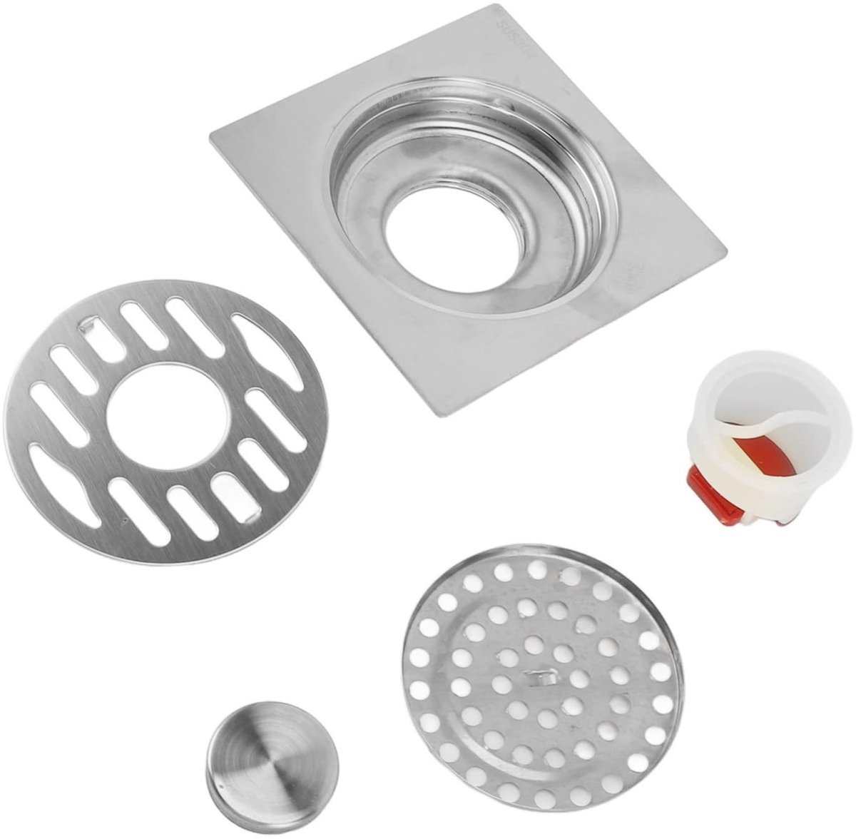 Stainless Steel Doucheafvoer 11 cm - Vierkant RVS Afvoer voor 50-110mm Buizen