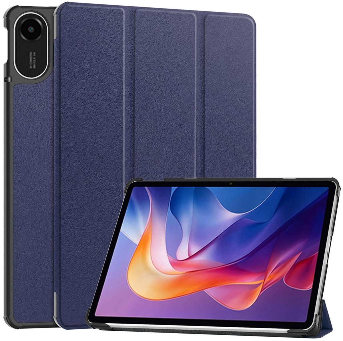 Tablet Hoes Geschikt voor Xiaomi Redmi Pad 2 | Book Case met Standaard | Kunstlederen Beschermhoes | Tri-fold | Blauw