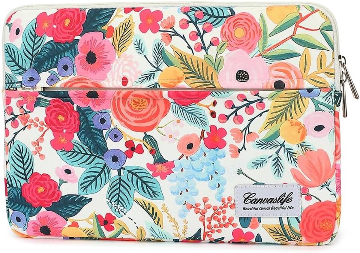 Laptop Sleeve - Laptop Tas - Bescherming Laptop - Waterdicht Ontwerp - 14 Inch - Tuin Rose