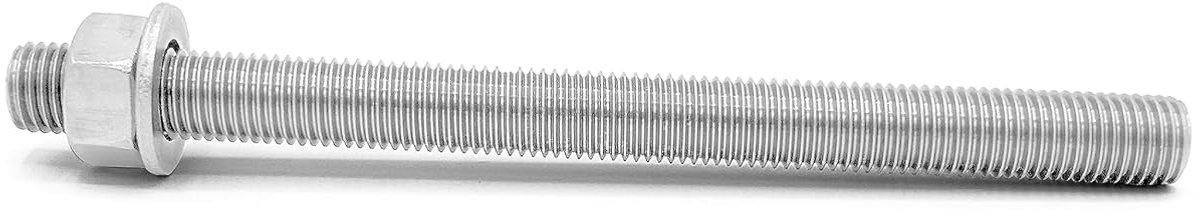 Schroefdraadstang M16 - Draadstang met moer - Chemische verankering - Roestvrij staal AISI 304 - M16 x 200 mm - Zilver