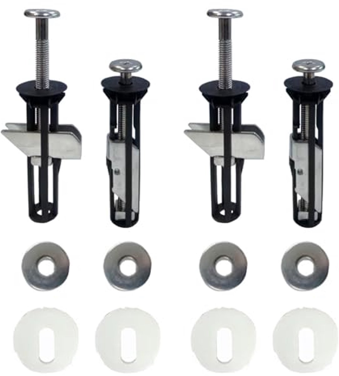 Toiletbril Bevestiging - WC-bril Schroeven - Eenvoudige Montage - Roestvrij Staal - 18mm 28mm - Zwart