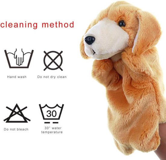 Handpop Dier - Pluche Speelgoed - Fantasie Spelen - Zacht Materiaal - 25cm - Bruin van Merkloos — afbeelding 4