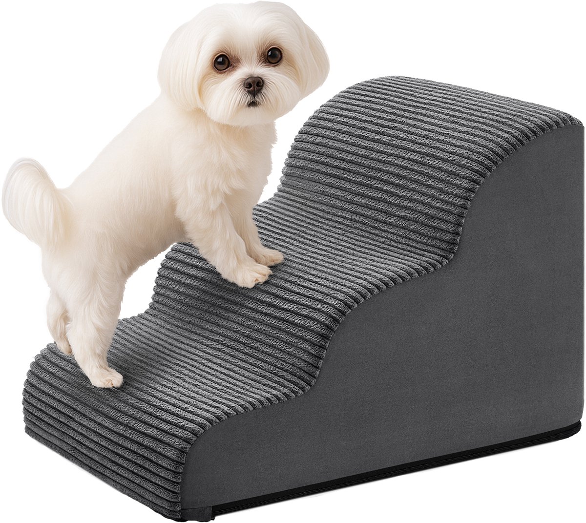 Feandrea - Hondentrap - Hondentrapje voor Honden - Met 3 Treden - Antislip - Afneembare en Wasbare Hoes