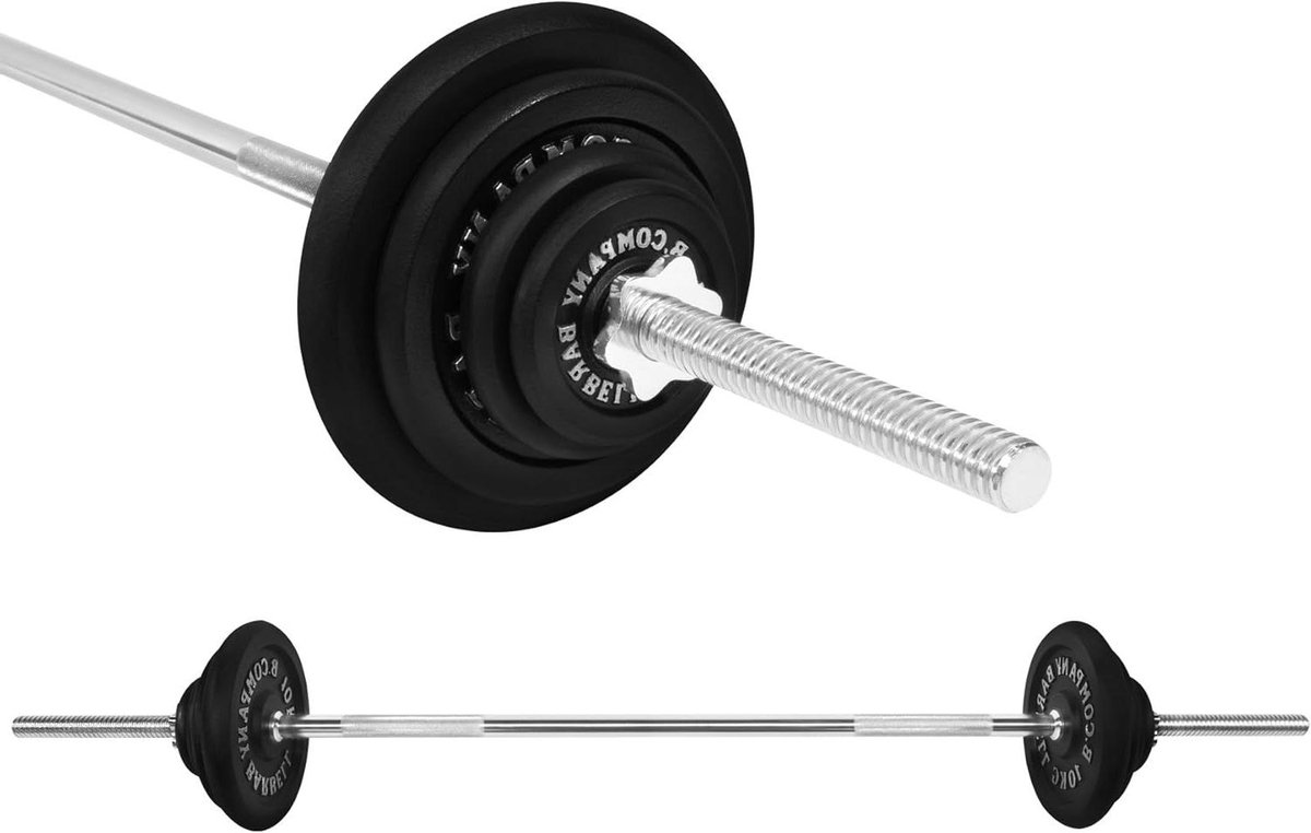 Halterset Gietijzer - Gewichtenset Fitness - Krachttraining Thuis - Fijne Gewichtsafstelling - 465 kg Set - Zwart